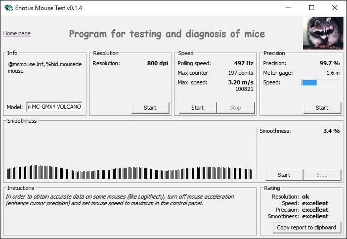 Enotus Mouse Test MODECOM VOLCANO MC-GMX4