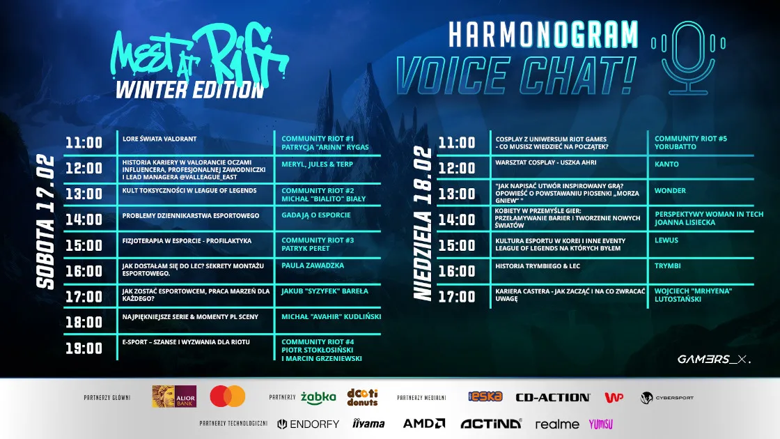 Harmonogram Voice Chat na Meet at Rift Winter 2024